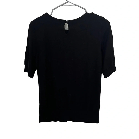 Talbots Black Cotton Short Sleeve NWOT - Picture 3 of 3